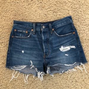Levi’s cut off denim high waist shorts